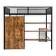 preview thumbnail 5 of 13, Full Size Metal Loft bed with Built-in Desk, Wardrobeand Shelves