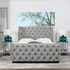 preview thumbnail 1 of 16, Geneva Curved Wing Upholstered Platform Bed with Headboard