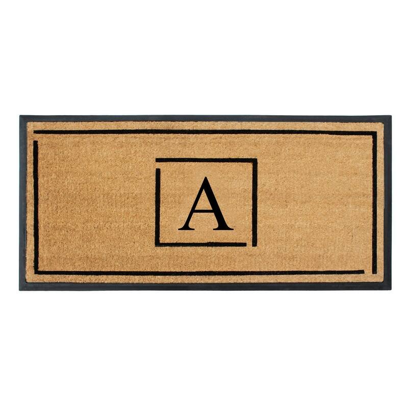A1HC- Designer Hand-Crafted Rubber Coir Molded Double/Single Door Mat Monogrammed, Perfect and More Functional Size 24x48 Inch - 24"X48" - A