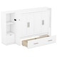 preview thumbnail 24 of 22, Queen Size Wood Murphy Bed with Shelves,Wall Bed with Drawers and USB Ports