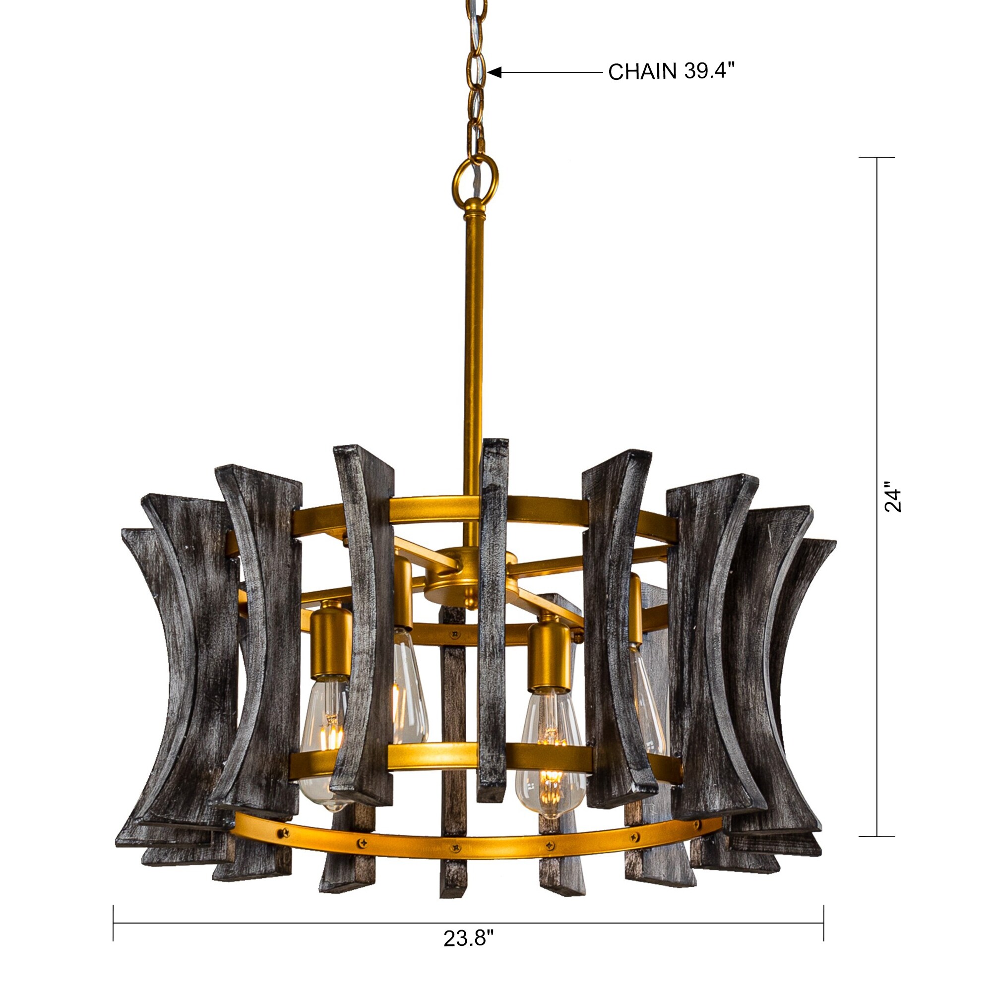 3-Light Coastal Natural Capiz Shell Tiered Chandelier With Square Antique  Gold Frame