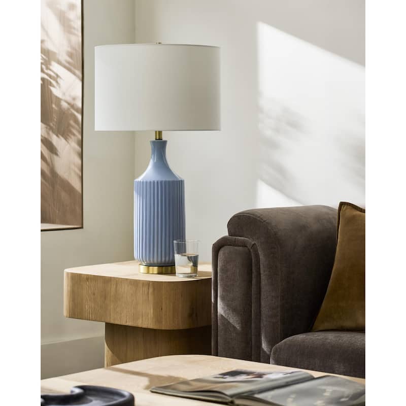 Livabliss Filaki Traditional Accent Table Lamp - 31"H x 17"W x 17"D - Light Blue