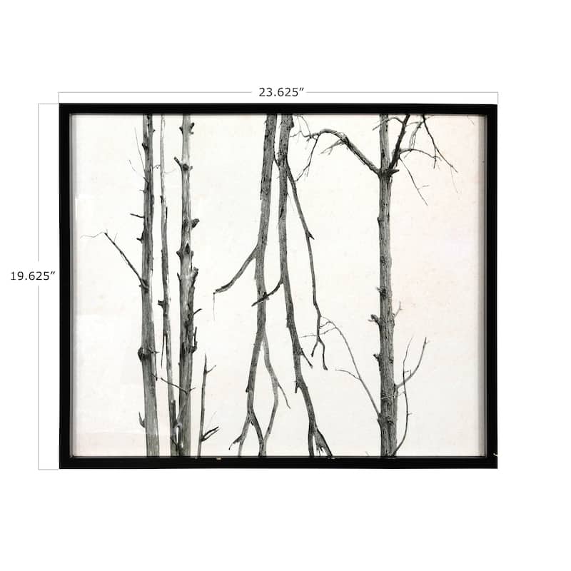Wood Framed Branch Artwork, Black (Set of 3)