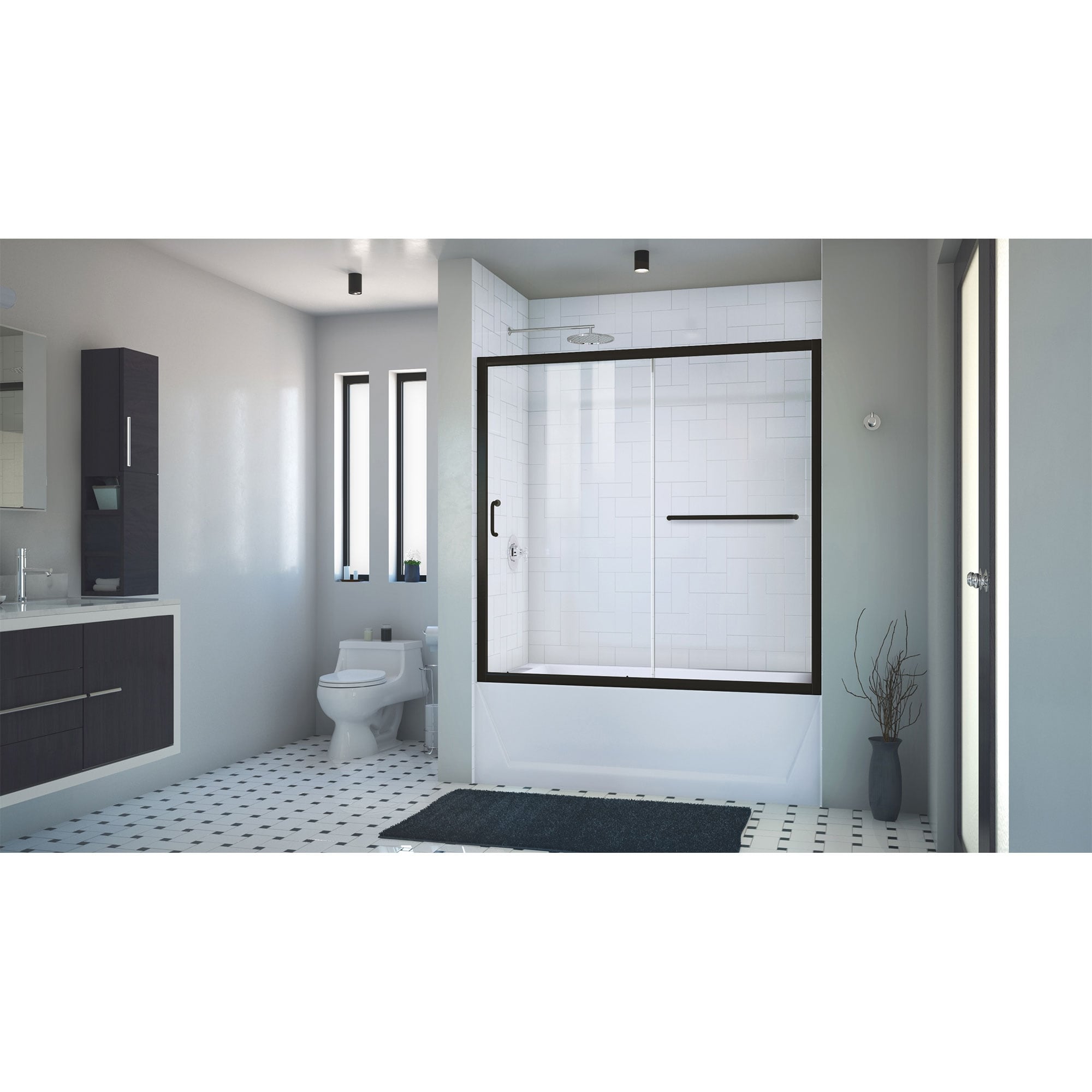 DreamLine Infinity-Z 56-60 in. W x 58 in. H Semi-Frameless Sliding
