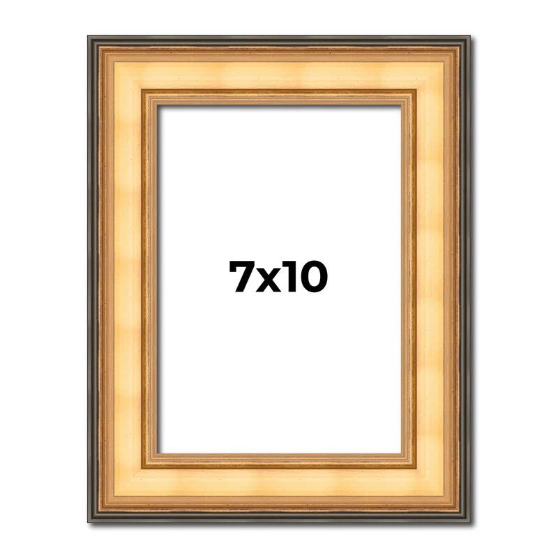 7x10 Frame Gold Plein Aire Solid Wood Picture Frame Width 2 Inches |