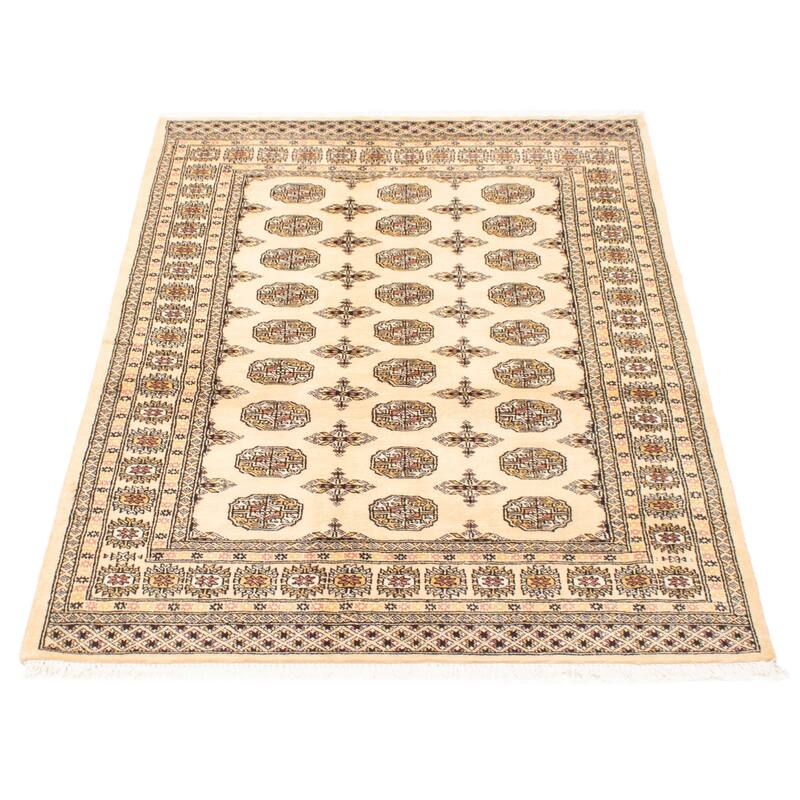 ECARPETGALLERY Hand-knotted Peshawar Bokhara Beige Wool Rug - 4'8 x 6'10