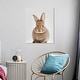 preview thumbnail 1 of 3, Wynwood Studio Canvas Animals Baby Animal Bunny Brown and Tan Modern & Contemporary Wall Art Canvas Print - Brown, White 24 x 20