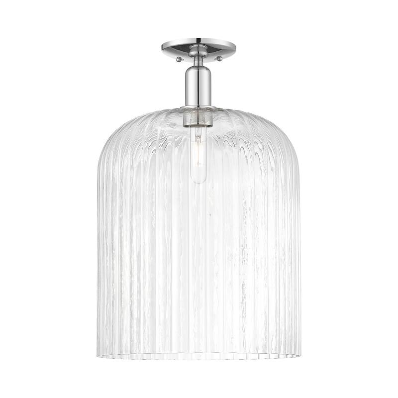 Innovations Lighting 716-1C-19-12 Bridal Veil Semi-Flush Bridal Veil - Polished Chrome / Clear