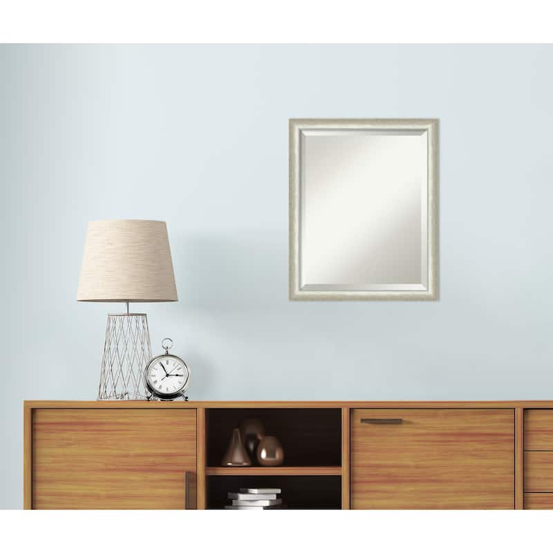 Two Tone Beveled Wood Framed Wall Mirror