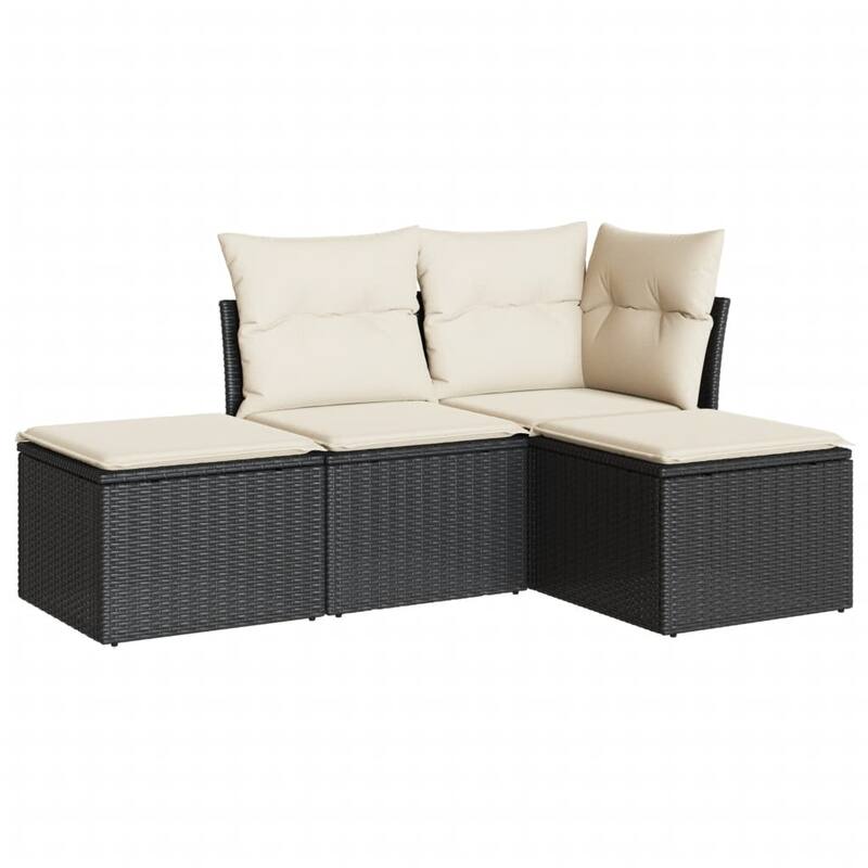 vidaXL Garden Sofa Set Black - 21.7 x 21.7 x 14.6