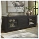 preview thumbnail 1 of 14, Signature Design by Ashley Galliden Black 80" TV Stand for TVs up to 92" - 79.5" W x 20" D x 28.13" H