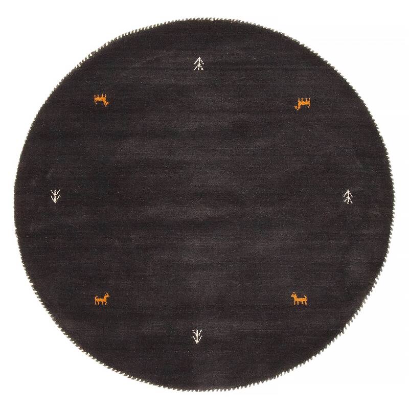Kashkuli Gabbeh Charcoal Rug 3'10" x 3'11" - 3'10 x 3'11 - Charcoal - 3'10 x 3'11