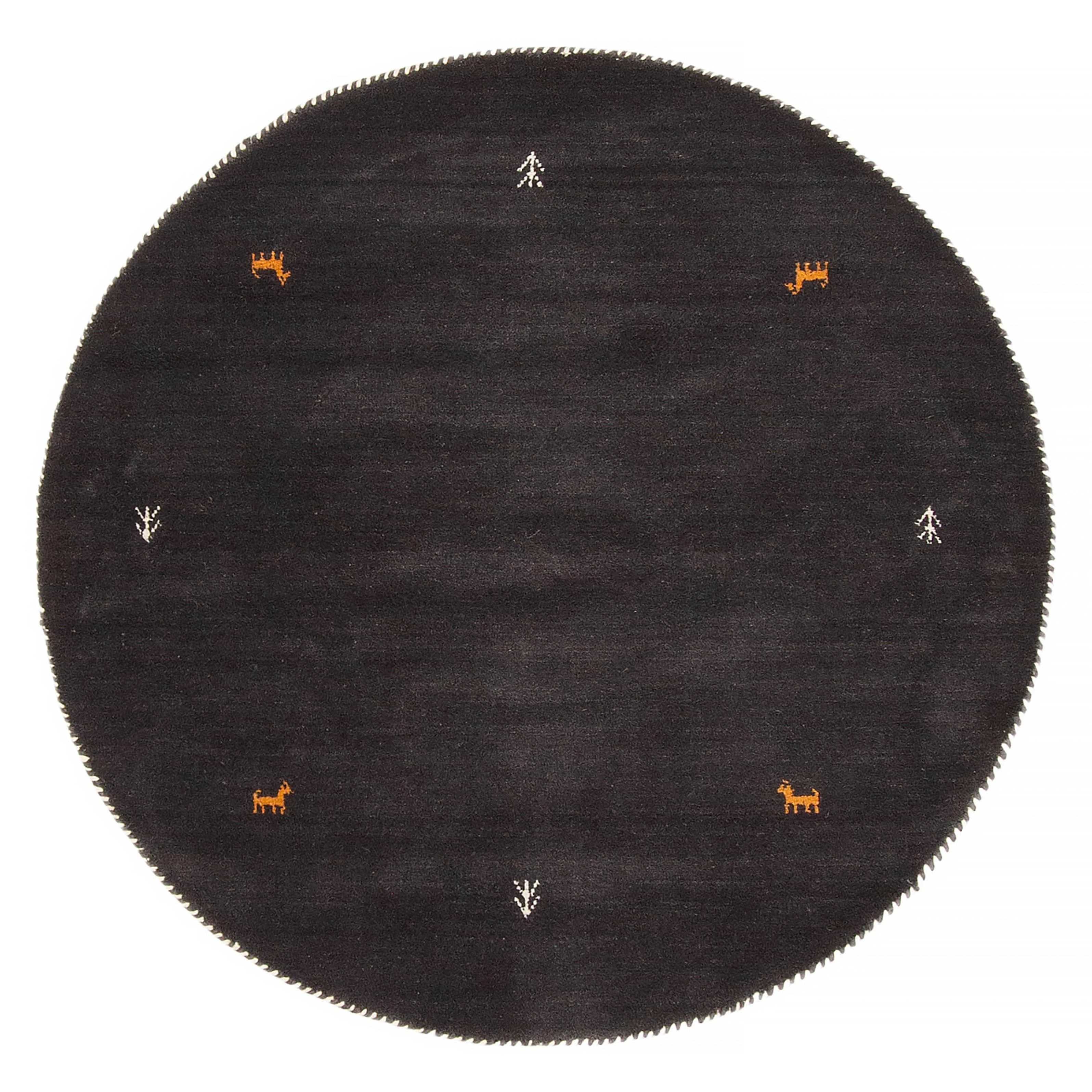 Kashkuli Gabbeh Charcoal Rug 3'10" x 3'11" - 3'10 x 3'11