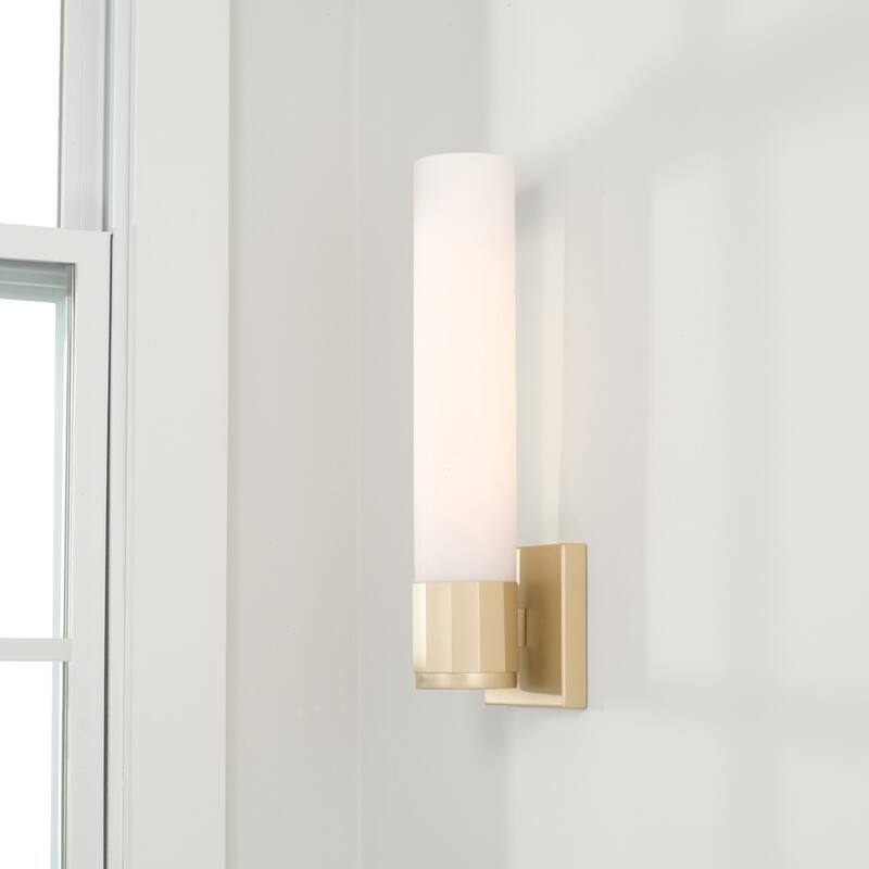Sutton 1-light Soft Gold Wall Sconce w/ Soft White Glass