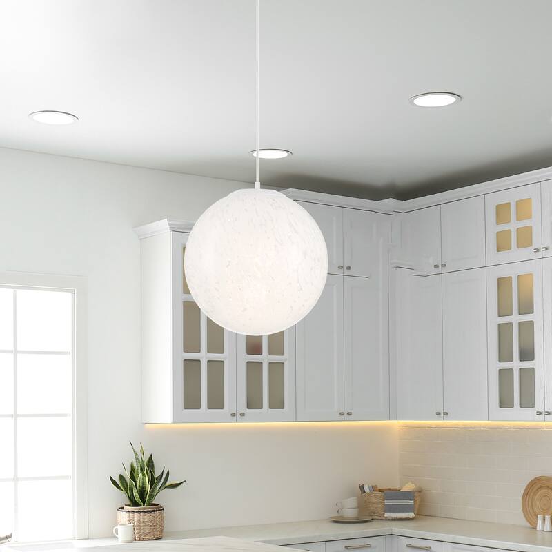 Circo 14 in. 1-Light Matte White Modern Pendant Light