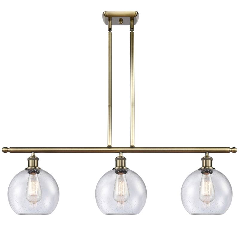 Innovations Lighting 516-3I-11-36 Athens Linear Athens 3 Light 36" - Antique Brass / Seedy