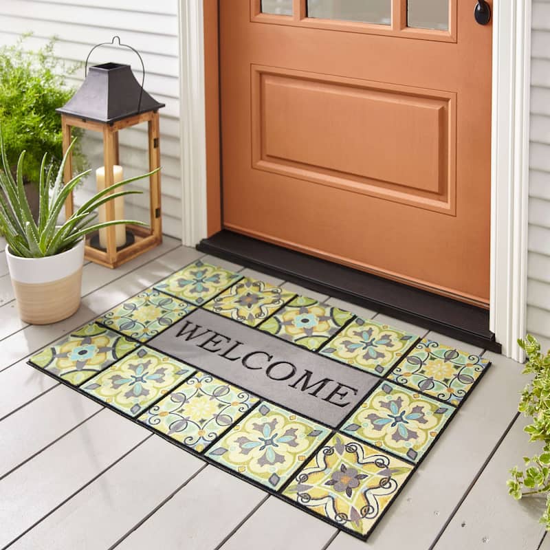 Mohawk Home Welcome Tiles All Weather Recycled Rubber Door Mat