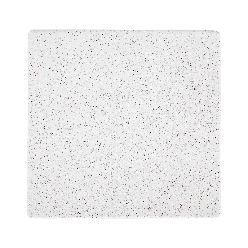 Outdoor White Marble Modern Twisted-Base Terrazzo-Speckled All-Weather MGO Side Table, Indoor End Table for Home