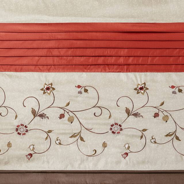 Madison Park Belle Faux Silk Embroidered Floral Shower Curtain