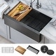 preview thumbnail 40 of 52, KRAUS Kore Stainless Steel Farmhouse Kitchen Sink with Accessories 32 7/8" L x 20 1/4" W (sink KWF410-33/PGM) - PVD Gunmetal
