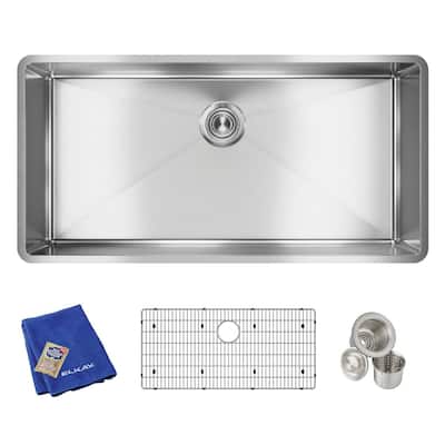 Elkay Crosstown 18 Gauge Stainless Steel 36-1/2" x 18-1/2" x 9", Single Bowl Undermount Sink Kit
