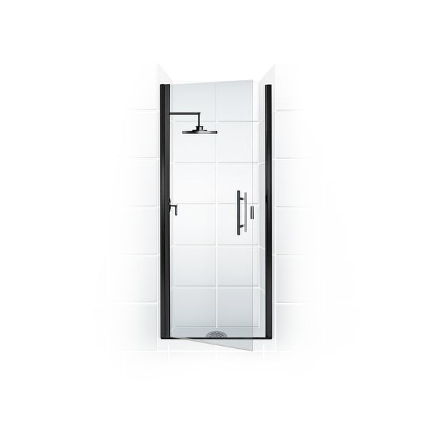Coastal Shower Doors PLQFR31.75-C Paragon Series 31" x 74" Semi-Frameless Continuous Hinge Shower Door and Clear Glass with