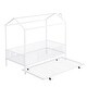 preview thumbnail 9 of 33, Metal House Bed with Fence, With Trundle