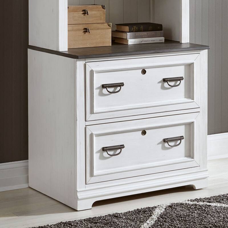 Allyson Park Wirebrushed White Bunching Lateral File Cabinet - White