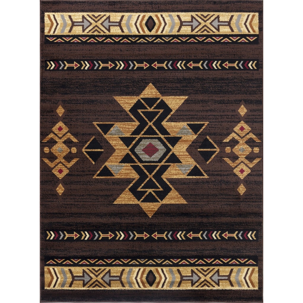 Tribes GC_YLS4005 Brown Southwest Area Rug