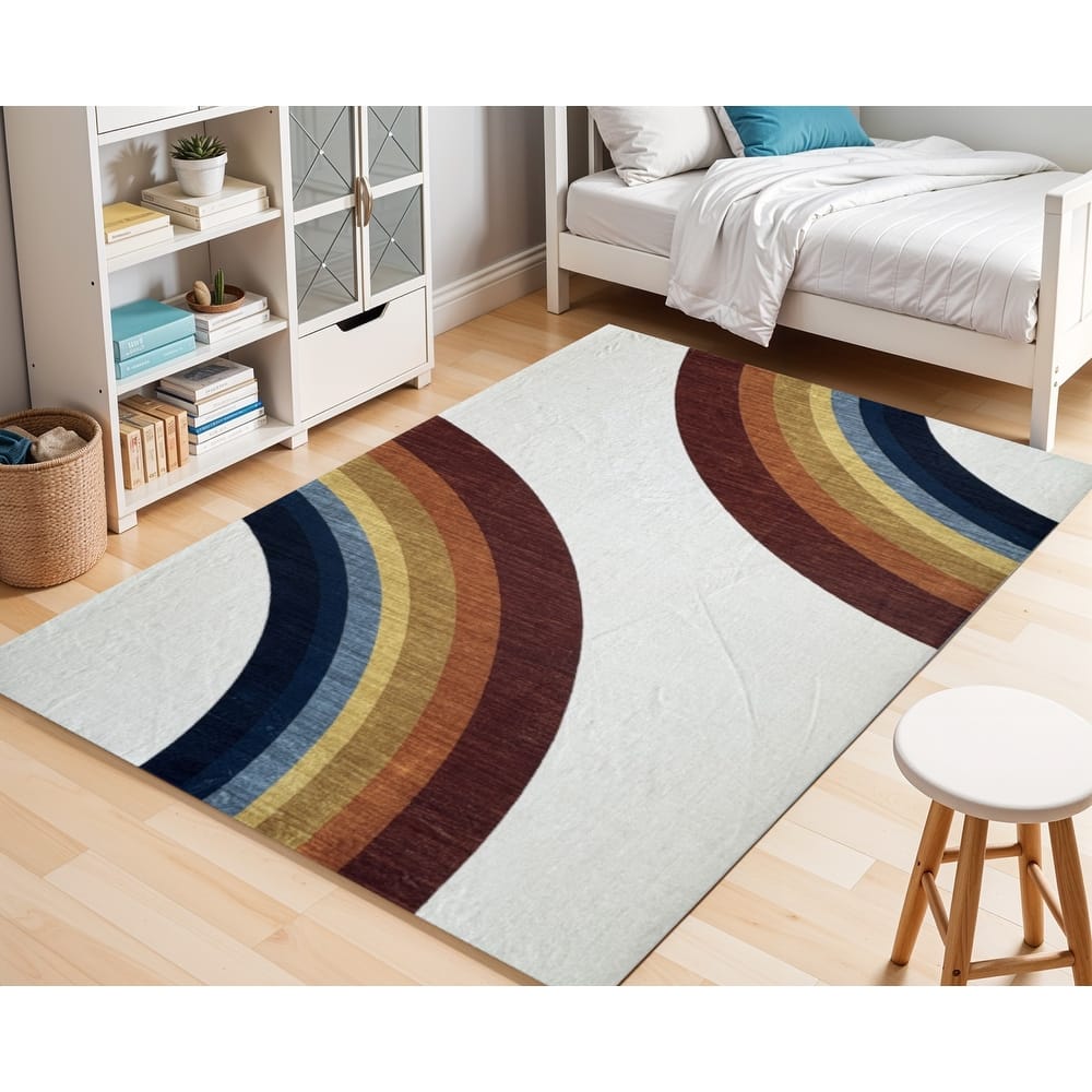 HomeRoots Juvenile/Youth Modern Rectangle Area Rug