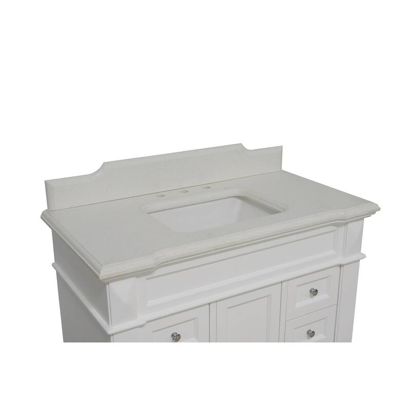 KitchenBathCollection Elizabeth 42" Bathroom Vanity with Quartz Top