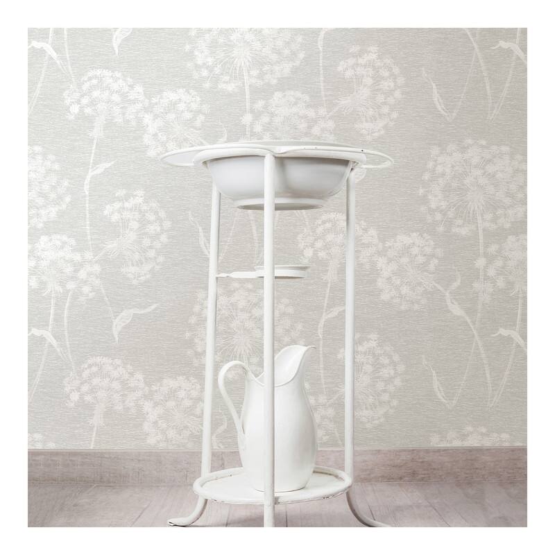 Advantage Garvey Light Grey Dandelion Wallpaper - 20.5 x 396 x 0.025