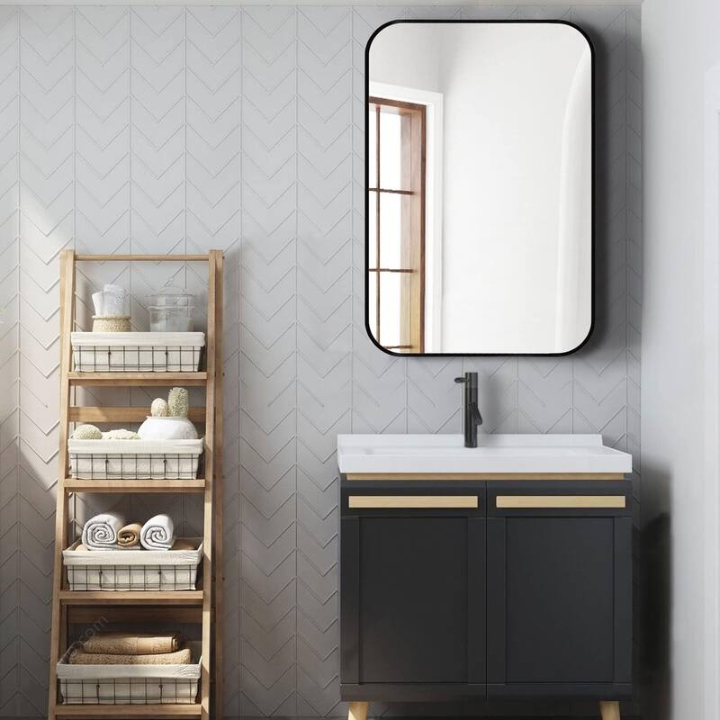 24x36 Inch Metal Framed Rectangular Bathrrom Mirror