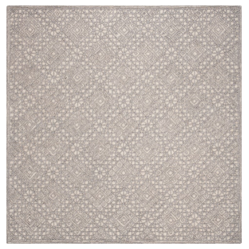SAFAVIEH Handmade Trace Lakisha Wool Rug - 6' Square - Grey/Grey