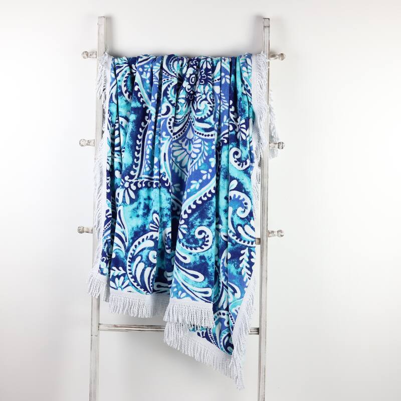 Sand & Surf 60X60 Square Beach Towel with Fringe Bed Bath & Beyond