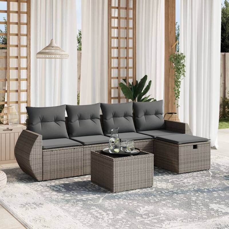 vidaXL Garden Sofa Set - Grey Large 27.2 x 21.7 x 98.4