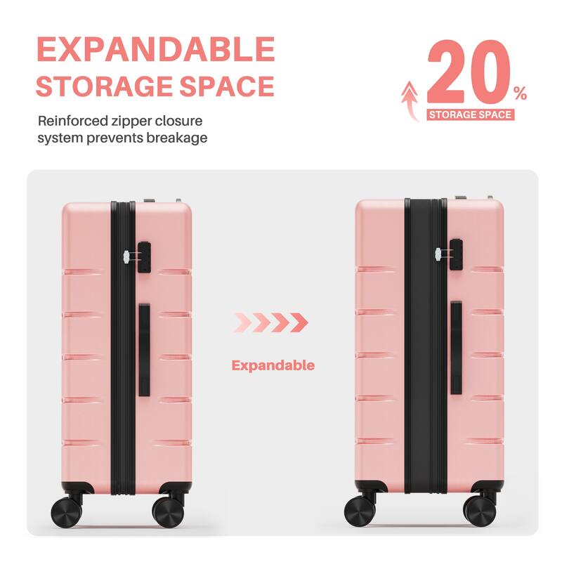 24-Inch Durable Expandable Spinner Luggage - TSA Lock & Wheels, Hardside Suitcase for Travel