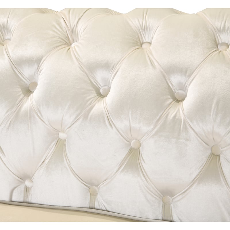 Velvet Luxury Chesterfield Sofa Set, 84 Inches Tufted 3 Seat Couch