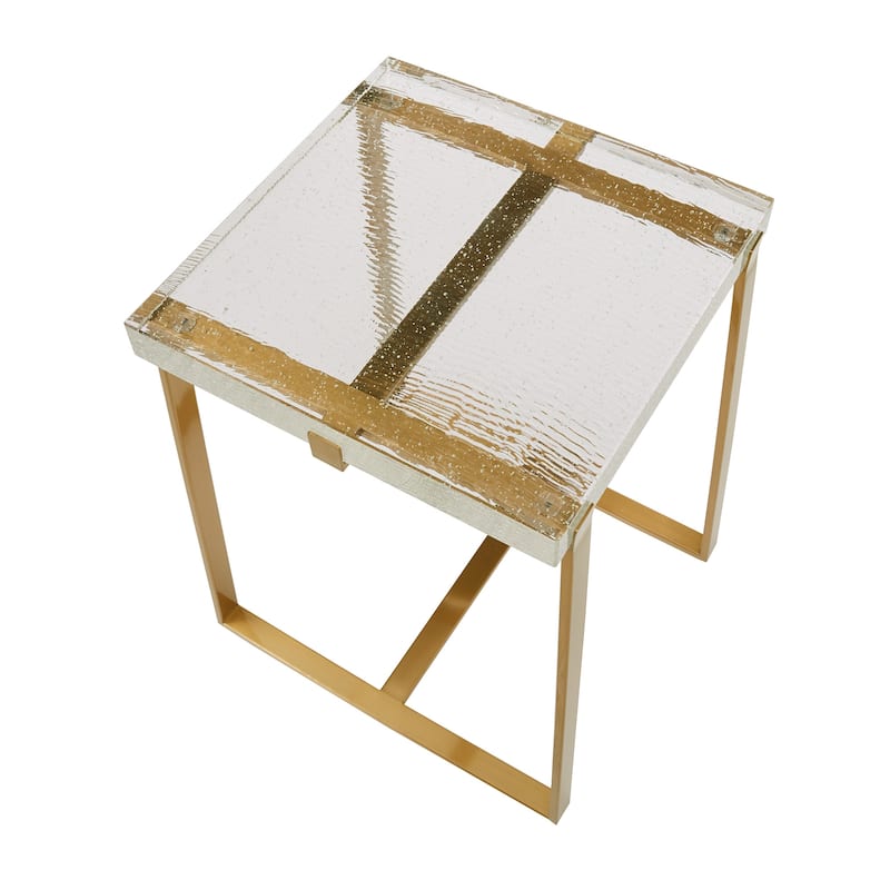 Vardo Stainless Steel Cast Glass Top Table by iNSPIRE Q Modern