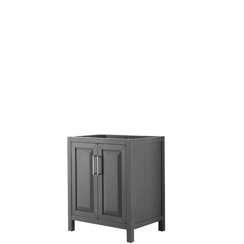 Daria 30-inch Single Vanity, No Top, No Mirror - Dark Gray, Chrome Trim, No Top
