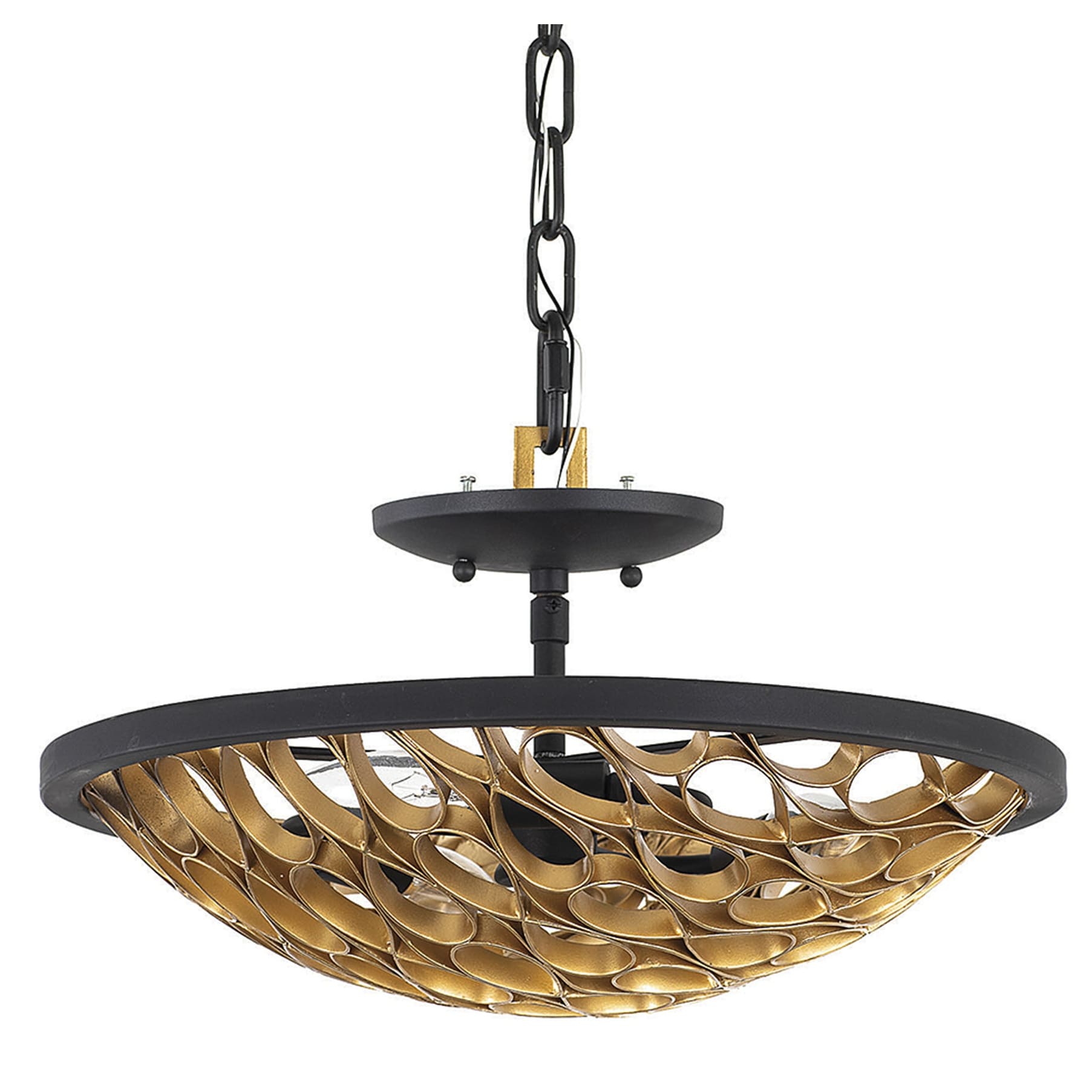 Ventura 3-Light Ceiling Light in Matte Black and Gold