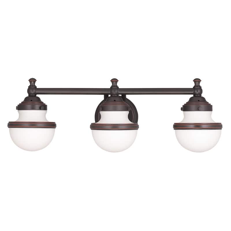 Livex Lighting Oldwick 3 Light 24" Wide Vanity Light with White Shade