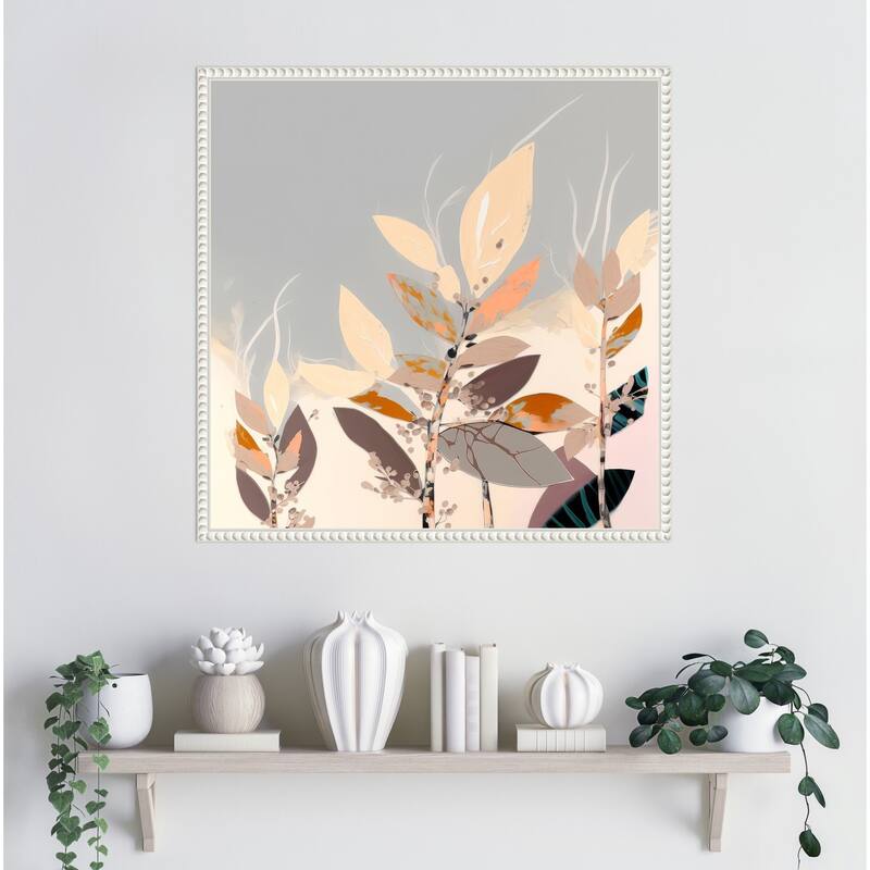 Bohemian Fields by Bella Eve Framed Canvas Wall Art Print - Sylvie Beaded White
