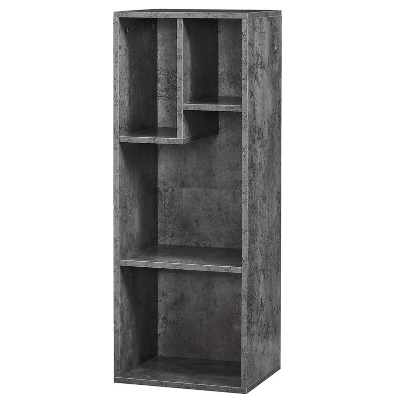 VECELO Wood Organizer Bookcase,Fits Tallest Hardcovers, Customized Storage Display Shelf, Free Standing for Living Room, Bedroom