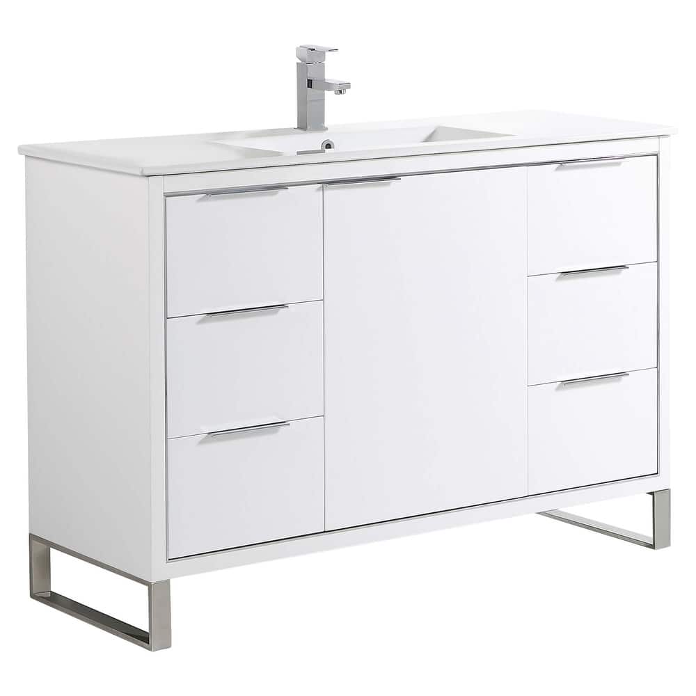 Fine Fixtures Opulence Collection Bathroom Vanity with White Ceramic Sink