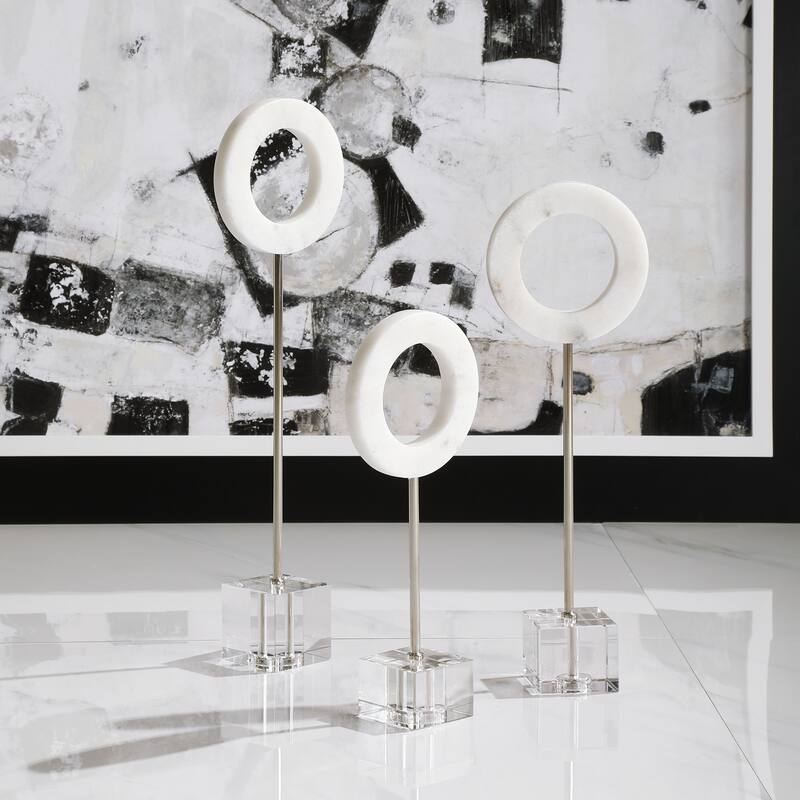 Uttermost Coin Toss Marble Rings (Set of 3)