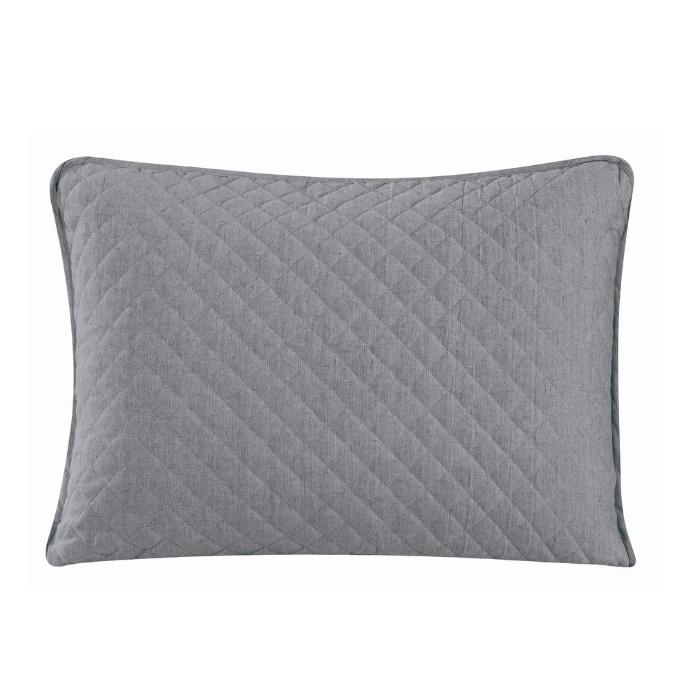 Gray standard top pillow shams