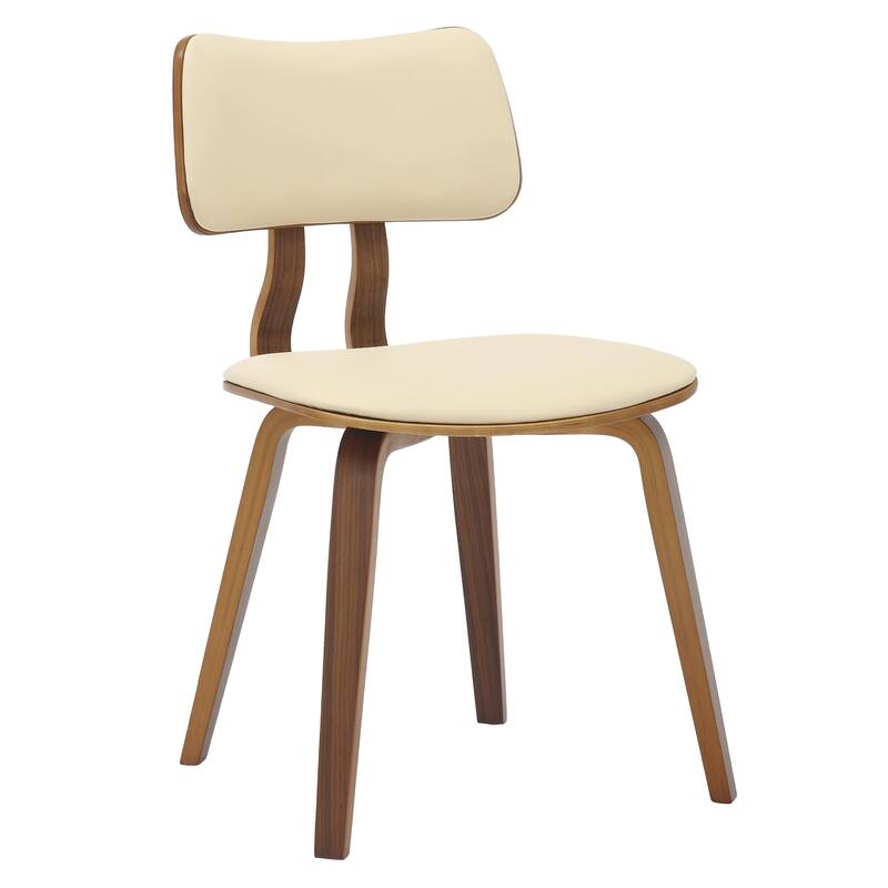 5-Piece Dining Set with 47-Inch Round Walnut Dining Table and 4 Leather Accent Side Chairs