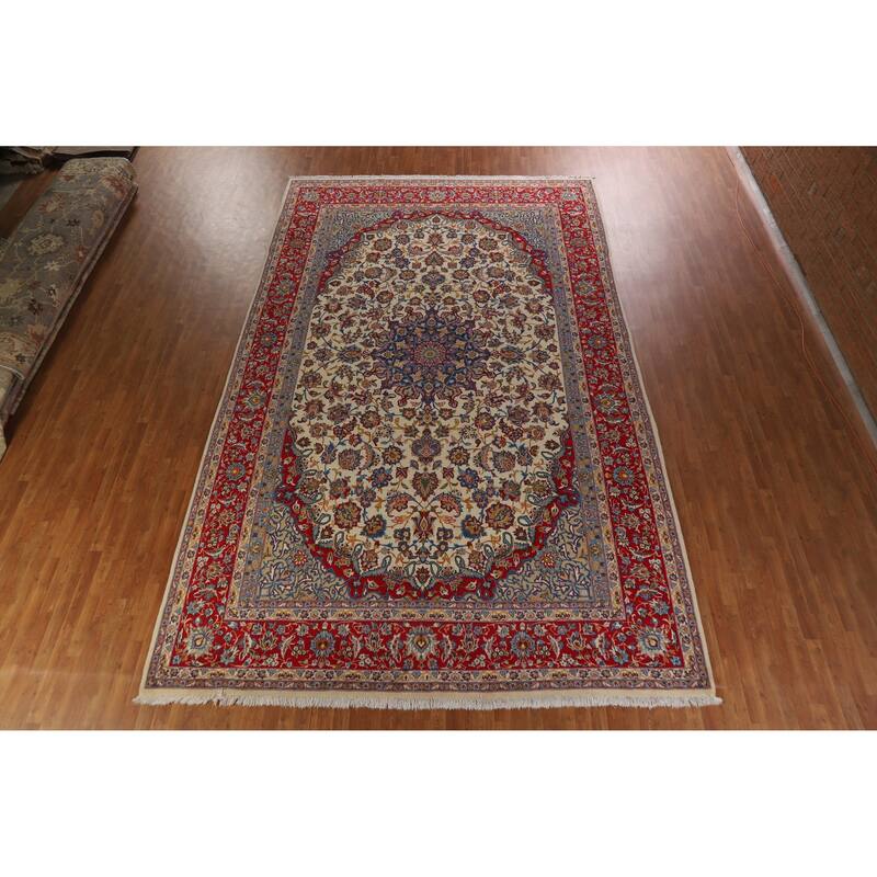 Hand Knotted Oriental 100% Wool Carpet Traditional Floral Beige & Ivories Najafabad Area Rug - 16' 1'' X 9' 11''