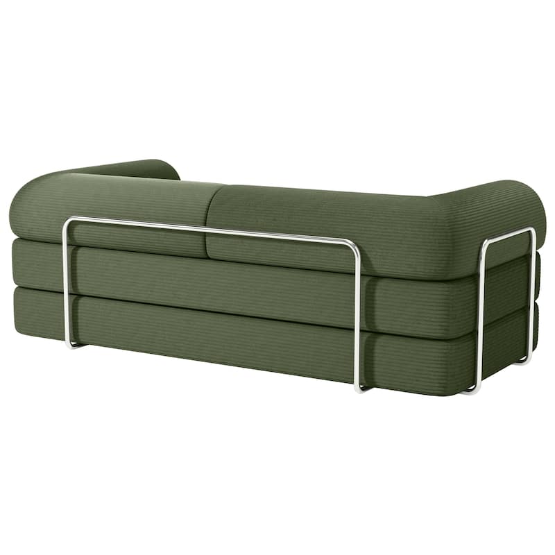 79" Contemporary Corduroy Module Comfortable Compressed Sofa